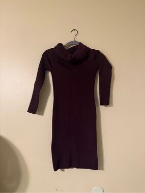 Sweater Dress in Deep Plum
